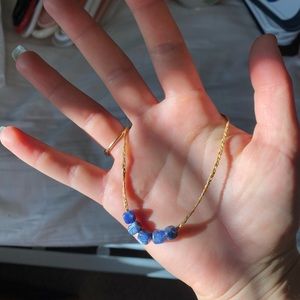 Alex and Ani blue beaded pull cord bracelet